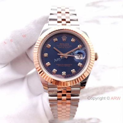 (EW) Replica Rolex 41mm Datejust II Blue Dial Diamond Watch ETA3255